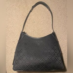 Designer🖤🖤 Tory B Inspired Black Logo-Print Shoulder Bag nwot